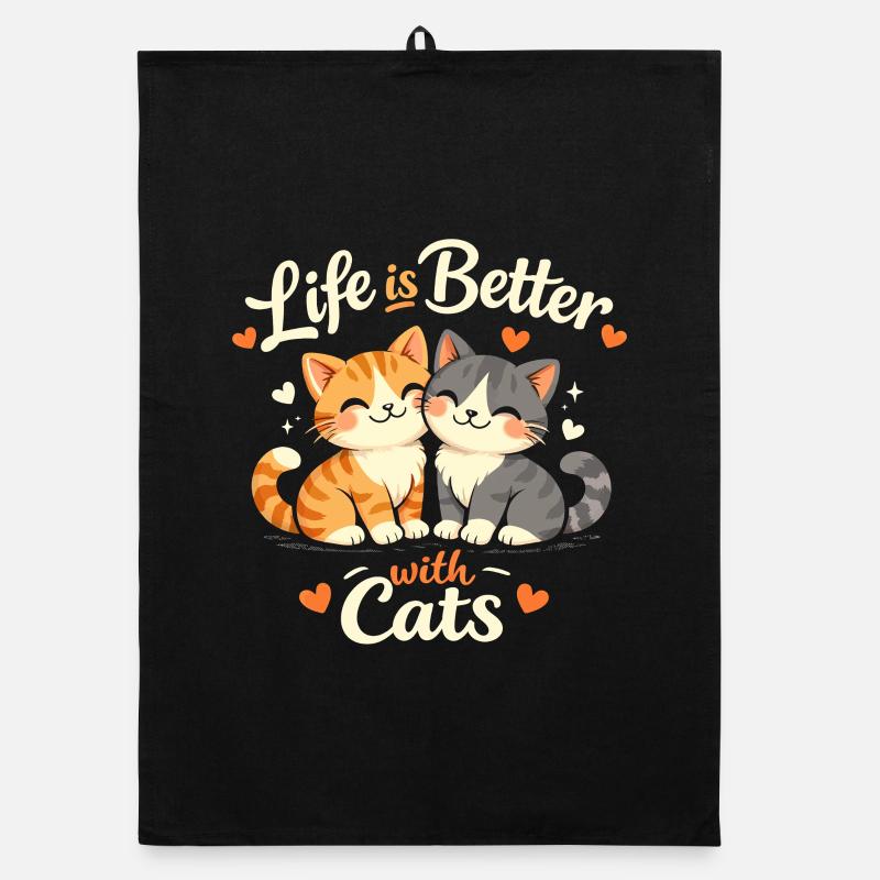 Leben Besser Mit Katzen Organic Geschirrtuch