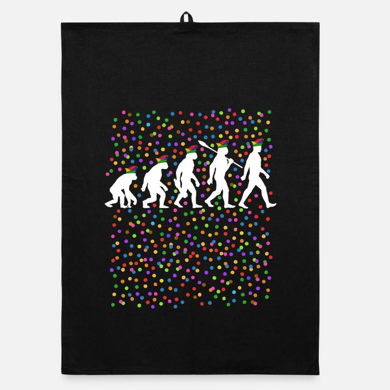 Homo Karnevalis | Evolution der Narren, Fastnacht Organic Geschirrtuch
