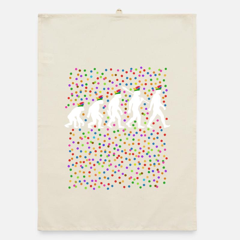 Homo Karnevalis | Evolution der Narren, Fastnacht Organic Geschirrtuch