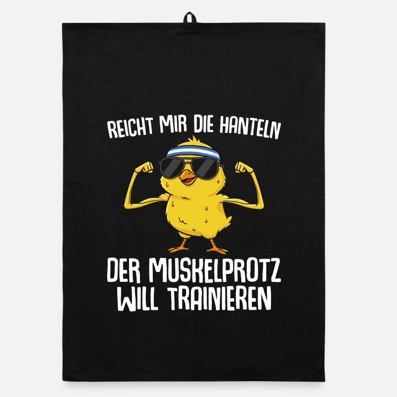Workout Der Muskelprotz will trainieren Organic Geschirrtuch