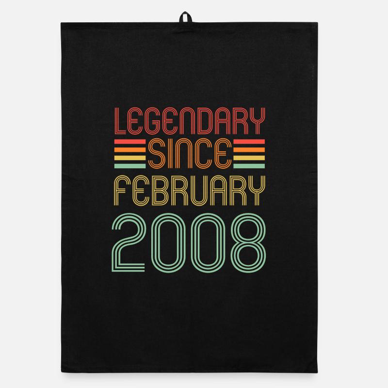 Legendary since February 2008, Retro, Geburtstag Organic Geschirrtuch
