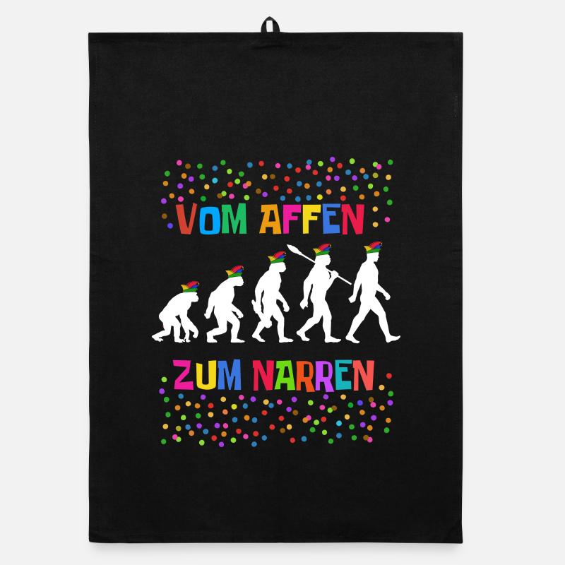 Homo Carnival | From Monkey to Fool, Shrovetide Organic dish towel
