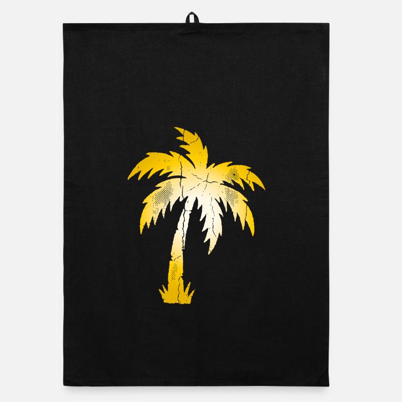 Palm Tree Symbol Vintage Organic dish towel
