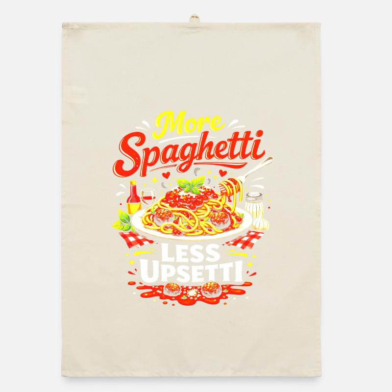 More Spaghetti Less Upsetti Organic Geschirrtuch