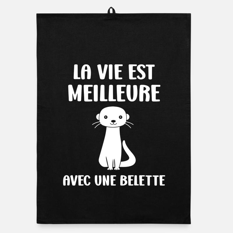 Life is better with a weasel Organic dish towel