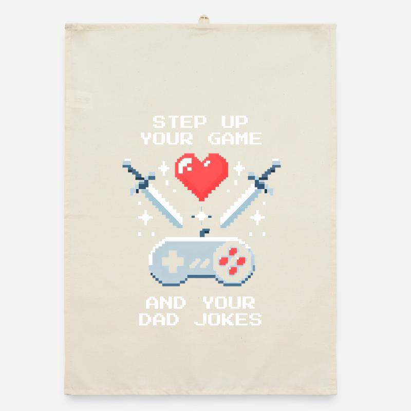 Monter de niveau & Blagues de Papa | Patchwork de papa bonus Torchon bio