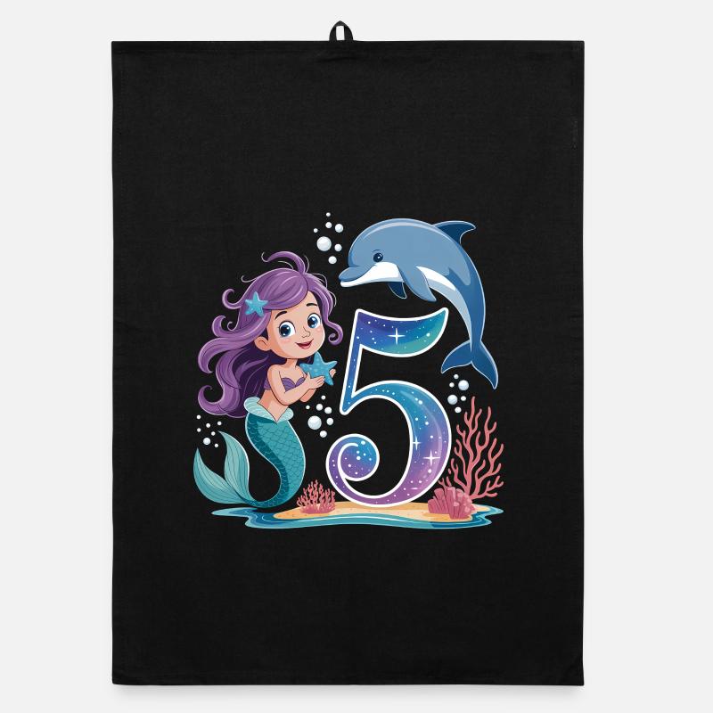 5e anniversaire de la Sirène 5 ans Torchon bio