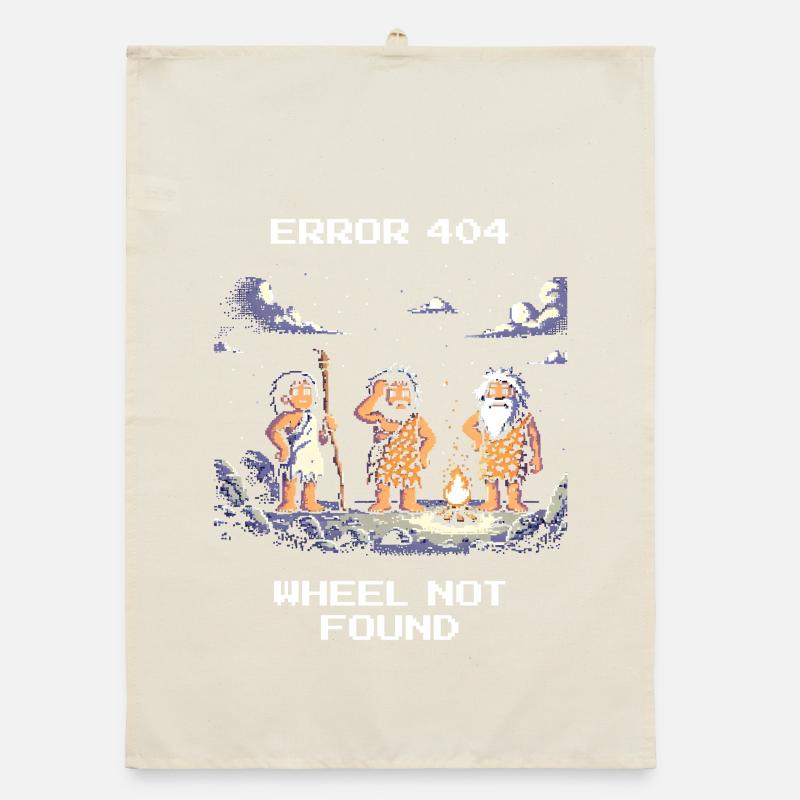 Error 404: Wheel missing | Stone Age Humor Organic dish towel