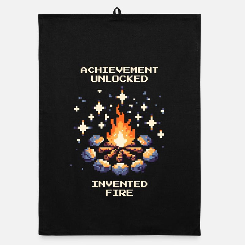 Fire Invented | Stone Age caveman Organic dish towel