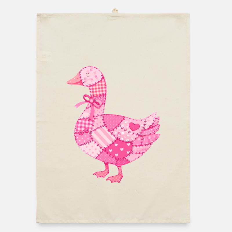 Patchwork Ente Rosa Organic Geschirrtuch