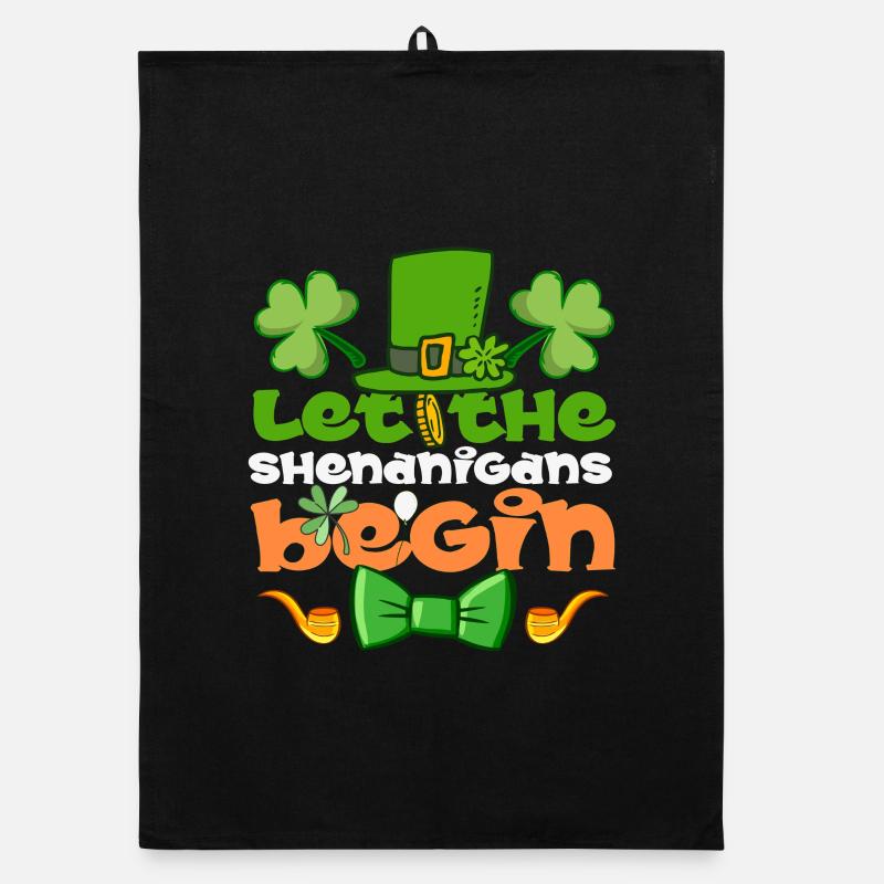 Let The Shenanigans Begin Irish St Patrick’s Day Organic dish towel