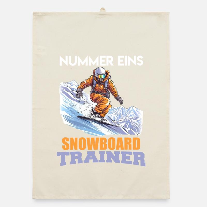 Snowboarder NUMMER EINS SNOWBOARD TRAINER Lustig Organic Geschirrtuch