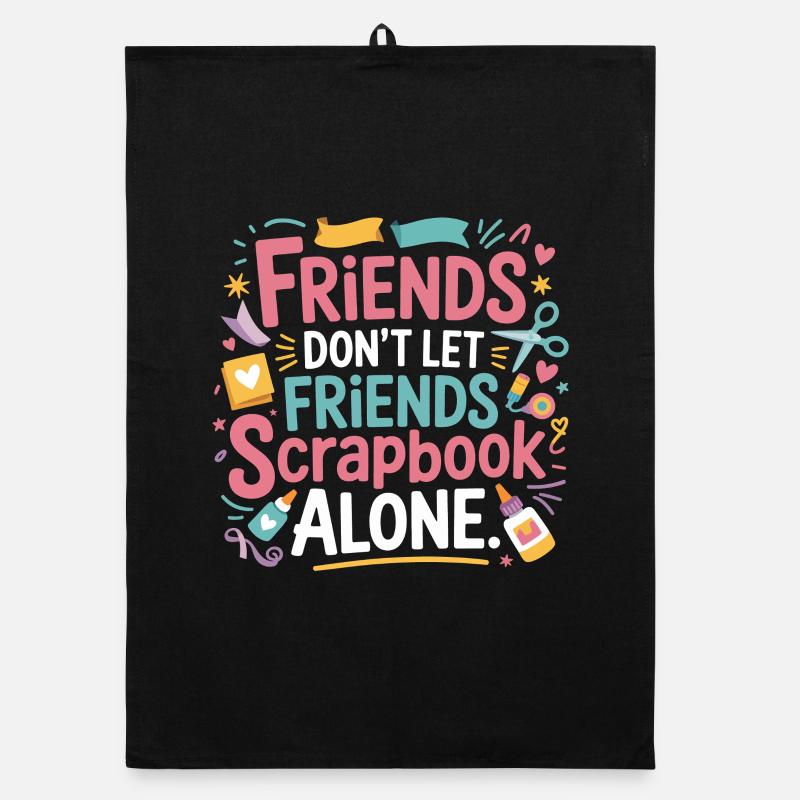 Freunde scrappen gemeinsam bunt Organic Geschirrtuch