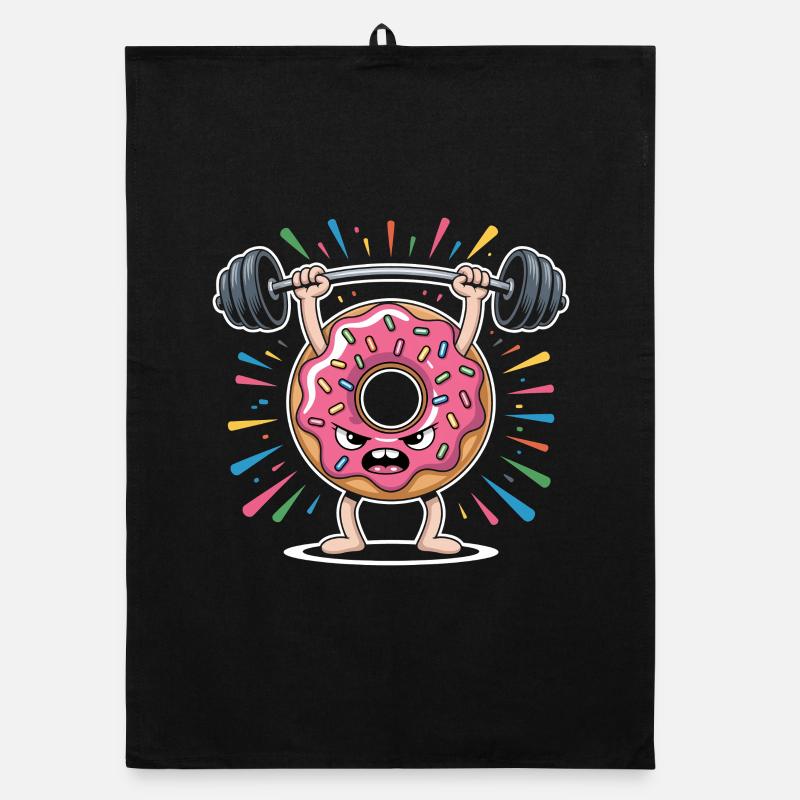 Donut Krafttraining mit Streuseln Organic Geschirrtuch