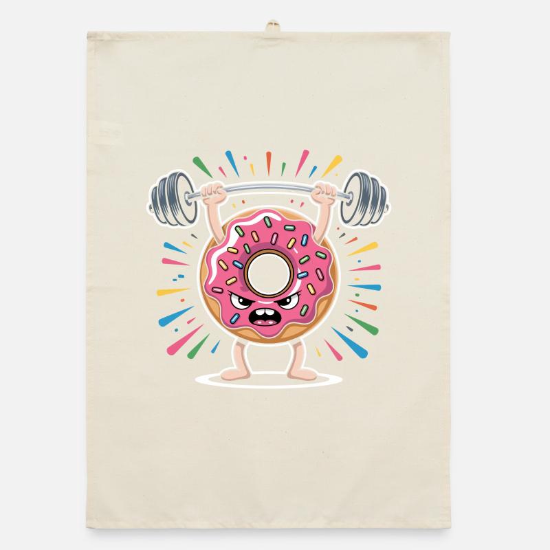 Donut strength training with sprinkles Organic dish towel
