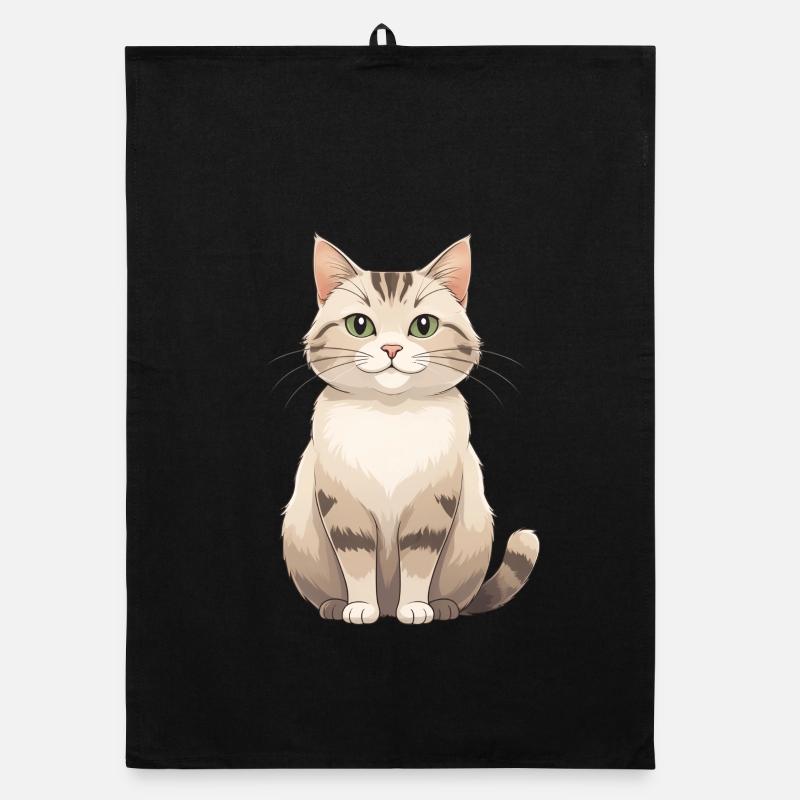 Cat lover in pastel fur Organic dish towel