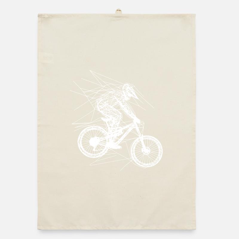 Mountain Biking Drawing Organic dish towel