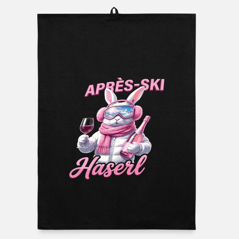 Après-Ski Haserl – Conception de lapins de fête Torchon bio