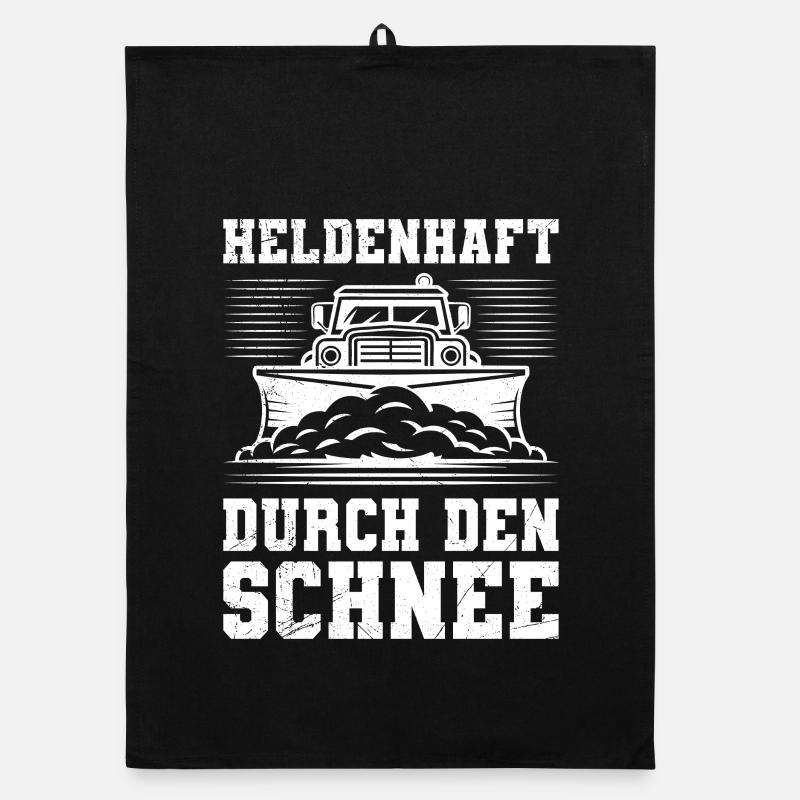 Schneeräumen HELDENHAFT DURCH DEN SCHNEE Organic Geschirrtuch