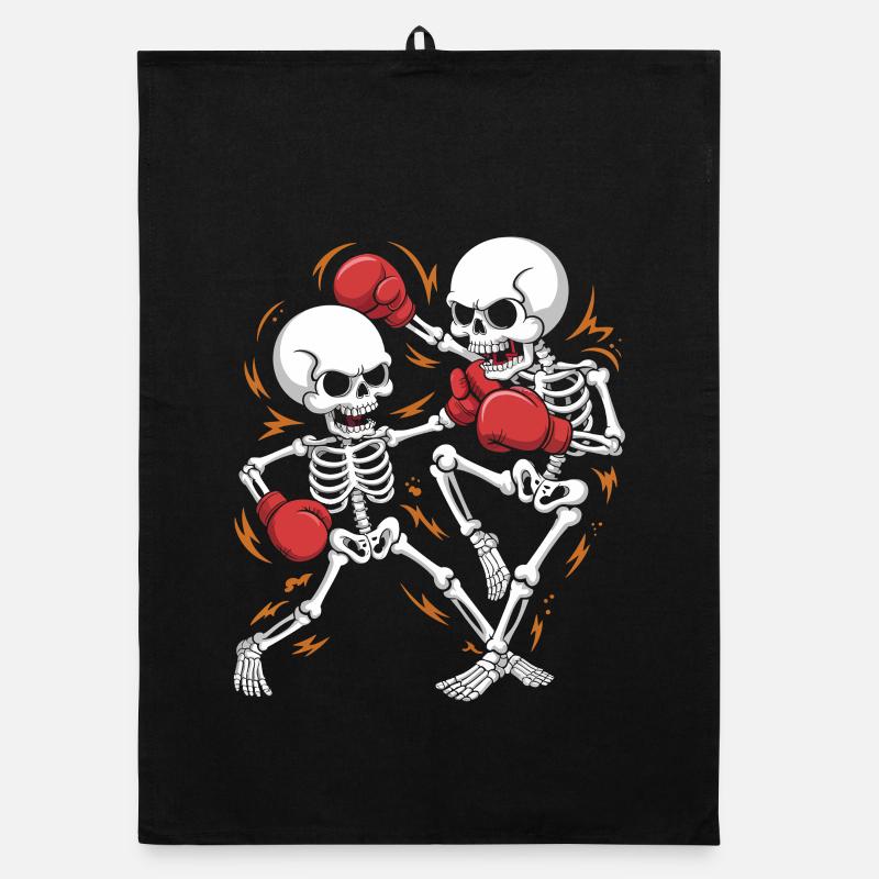 Squelettes de boxe en rythme osseux Torchon bio