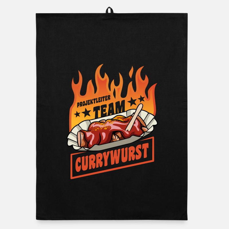 Project Manager Team Currywurst | Fast Food Flames Organic dish towel