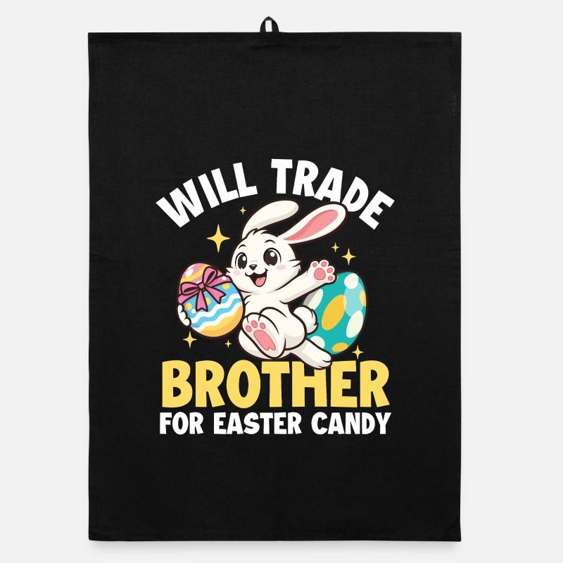 Will Trade Brother Easter Candy Funny Bunny Organic dish towel