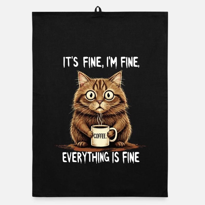 Its Fine Im Fine Kaffee Katze Humor Organic Geschirrtuch