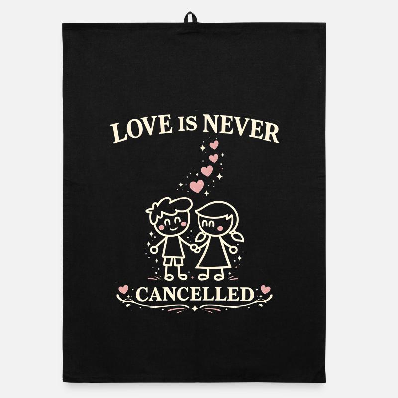 Love is never cancelled: Romantisches Paar Design Organic Geschirrtuch