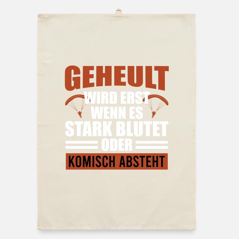 Gleitschirm GEHEULT WIRD ERST WENN ES BLUTET Organic Geschirrtuch