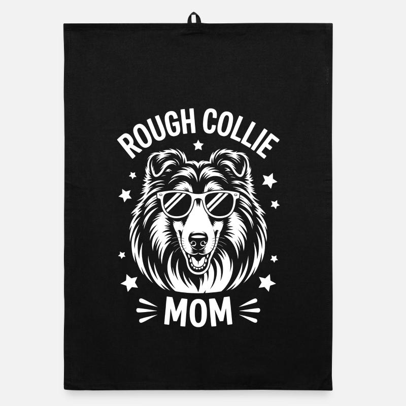 Long-haired collie sayings long-haired collie gift Organic dish towel
