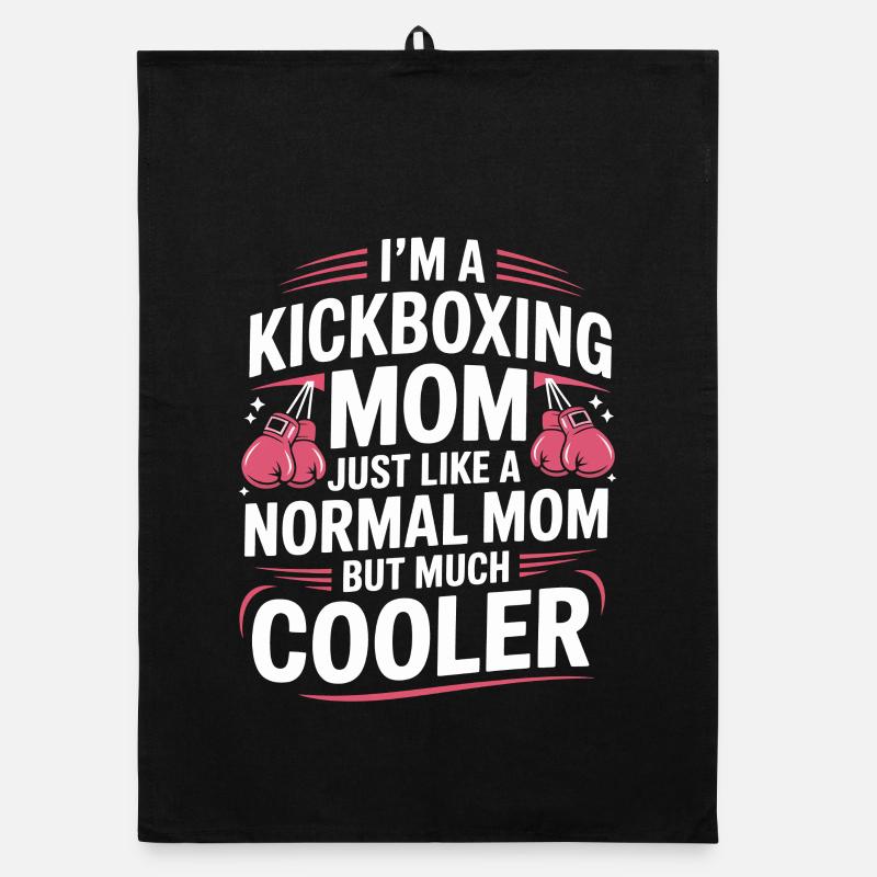 Kickboxing Mutter Motiv Organic Geschirrtuch