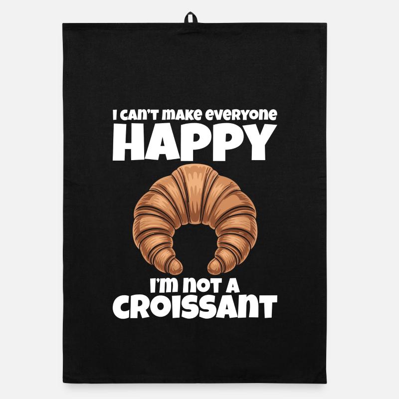 Nicht jeder mag mich – Ich bin kein Croissant - Organic Geschirrtuch - Schwarz