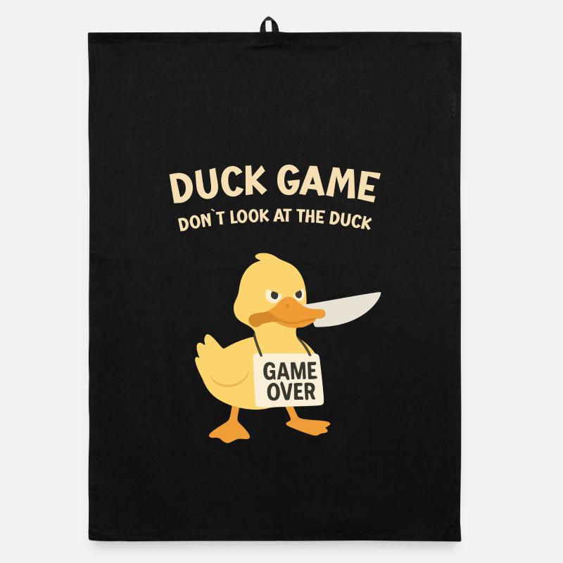 Duck Game Game Over Schild - Organic Geschirrtuch - Schwarz