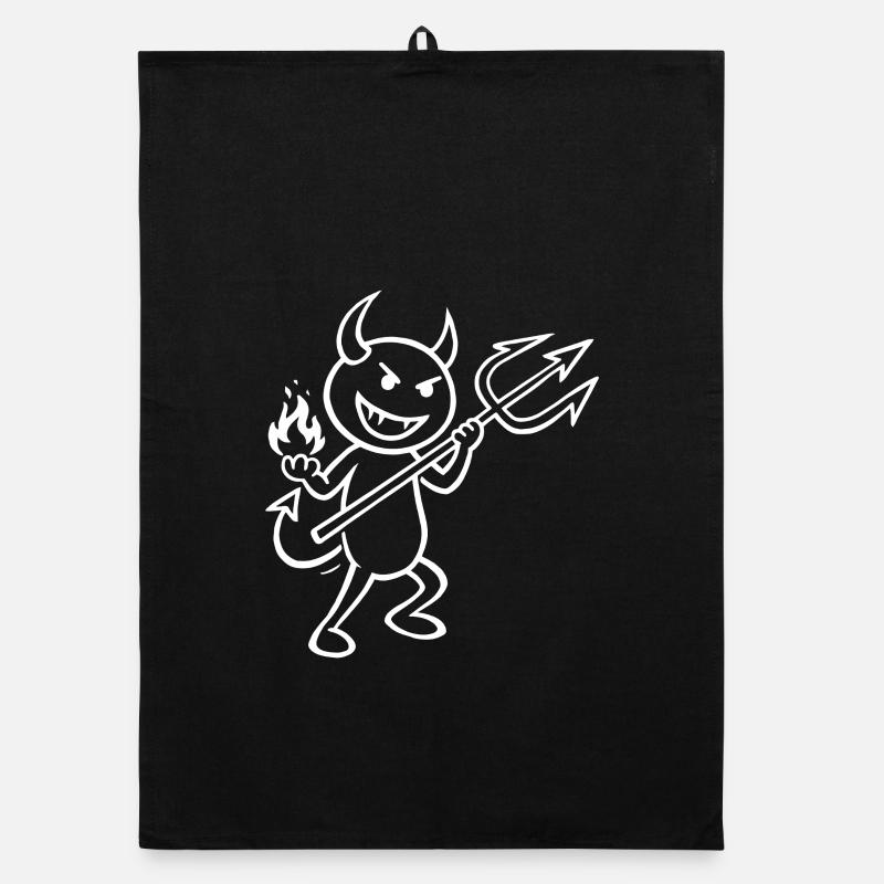 Devilish Flames - Devil with Flames Organic dish towel