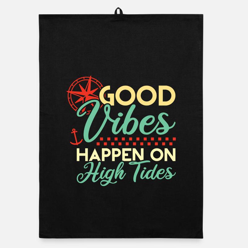 Bonnes vibrations à marée haute Torchon bio