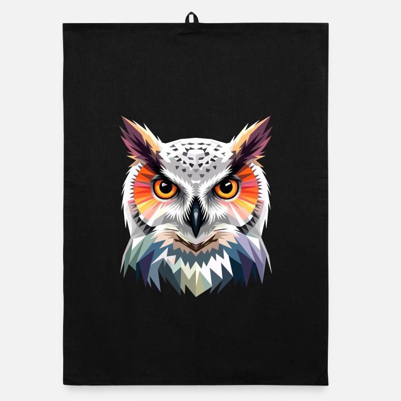 Schneeeule Weiße Eule Kauz Uhu Owl Schnee Eulen Organic Geschirrtuch
