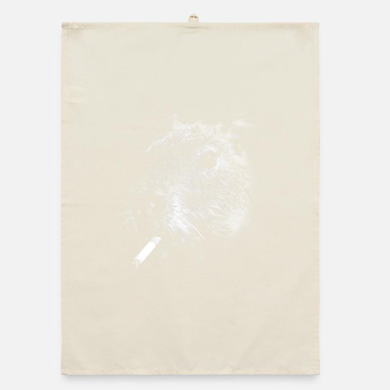 Fumer, cigarette, capybara, fumer une cigarette Torchon bio