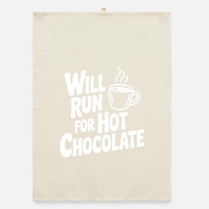 Will Run for Hot Chocolate Organic dish towel