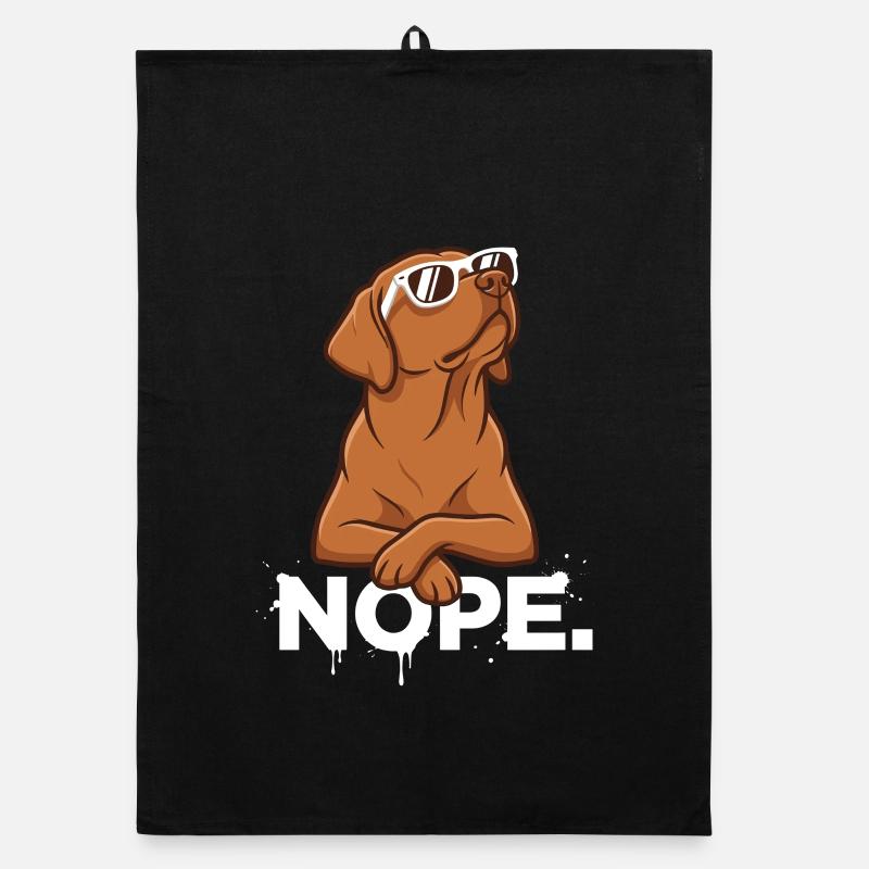 Cool Foxred Labrador: Nope Statement Organic dish towel