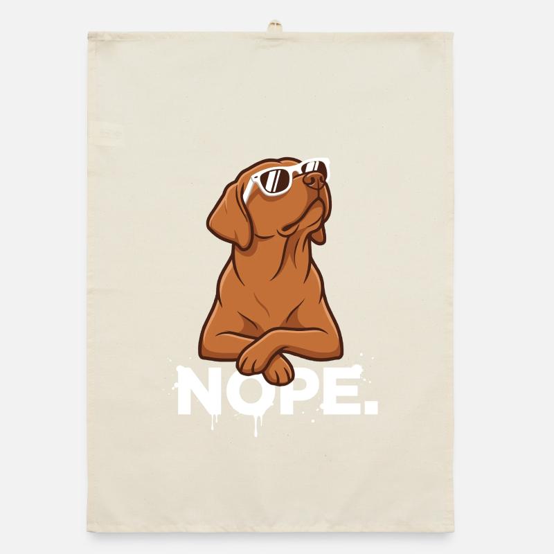 Cool Foxred Labrador: Nope Statement Organic dish towel