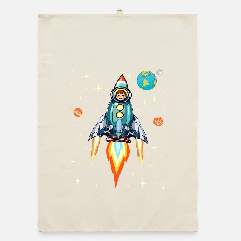 Rocket Space Space Spaceship Spaceship Organic dish towel