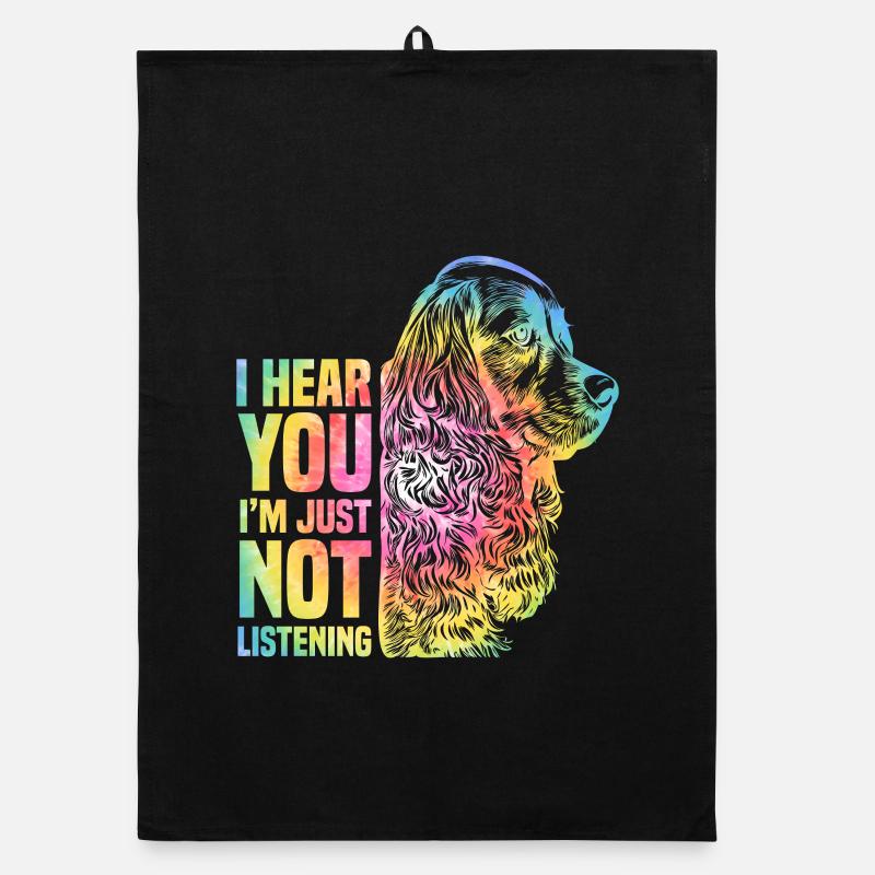Rainbow Animal Dog Cocker Spaniel Organic dish towel