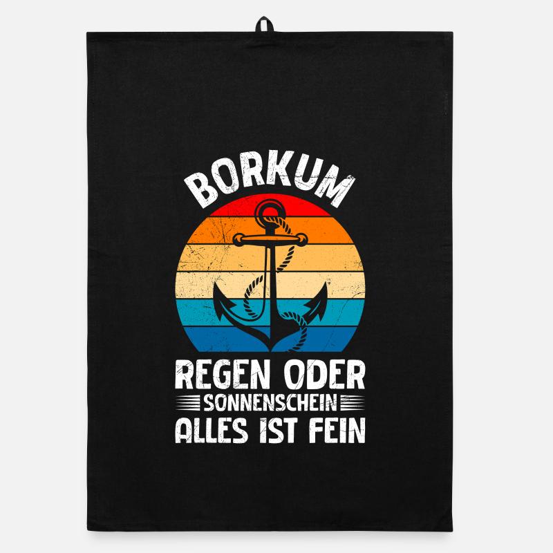BORKUM REGEN ODER SONNENSCHEIN ALLES IST FEIN Organic Geschirrtuch