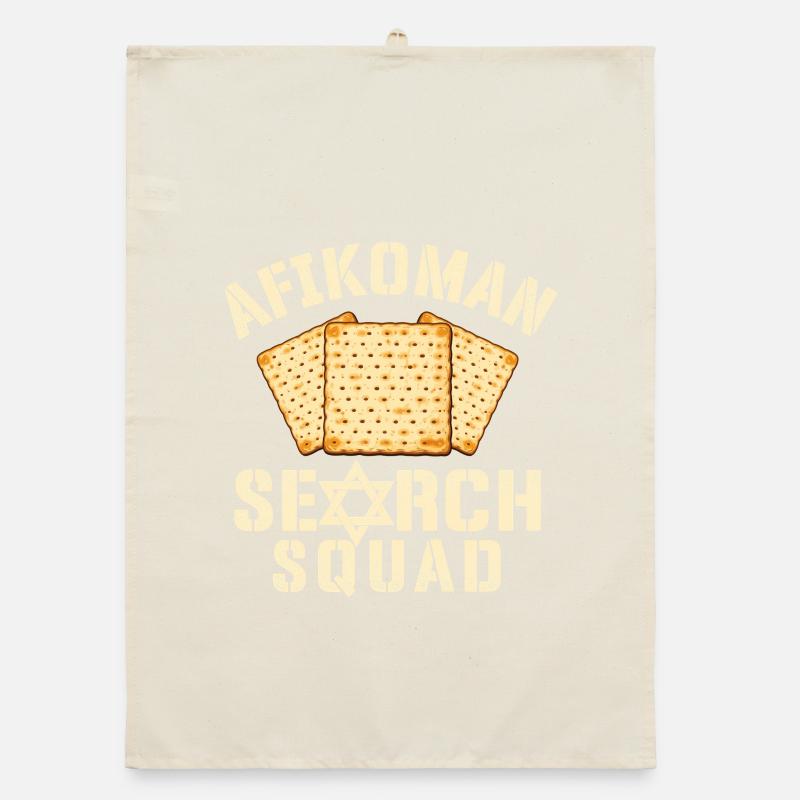 Afikomen Search Squad Passover Seder Pesach Fun Organic dish towel