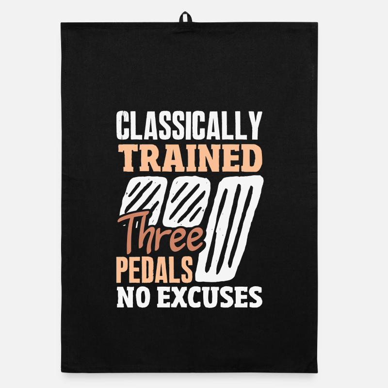 Manual car, classically trained Organic dish towel