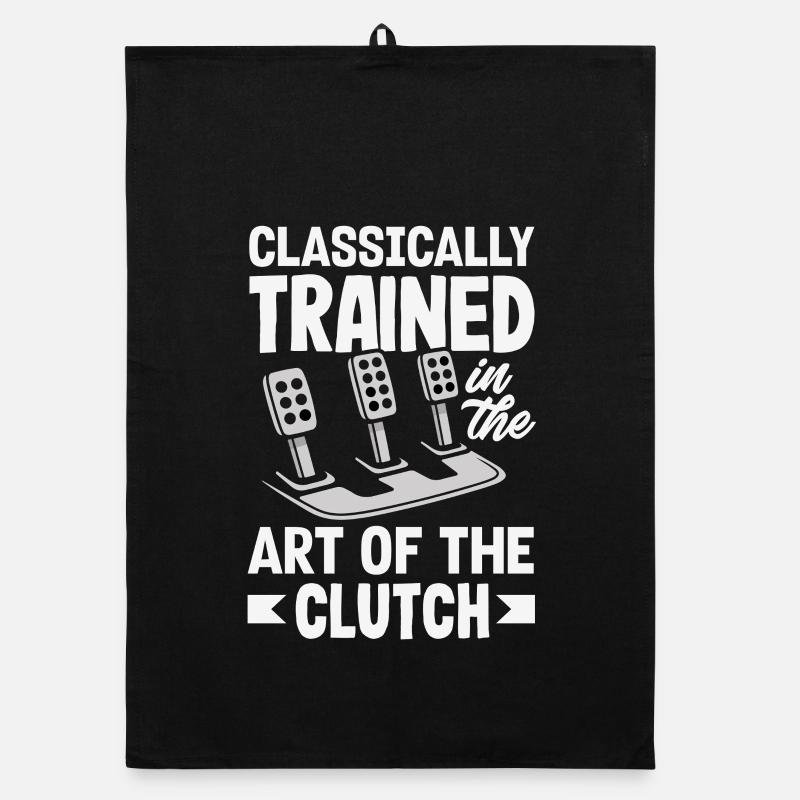 Manual car, classically trained Organic dish towel