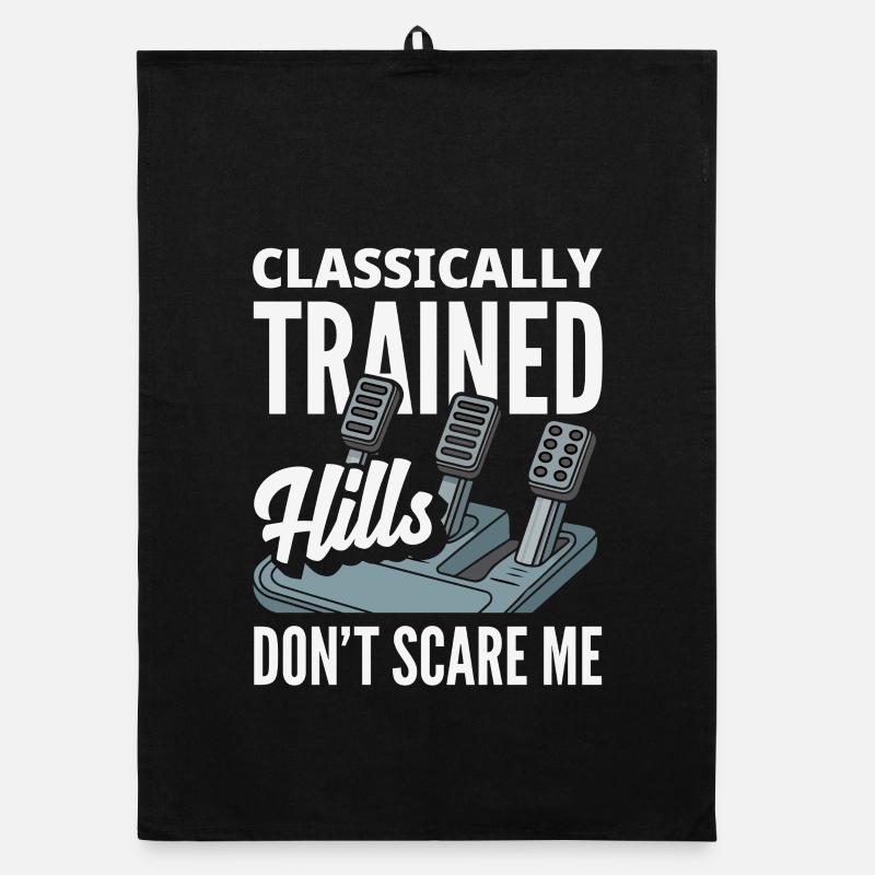 Manual car, classically trained Organic dish towel