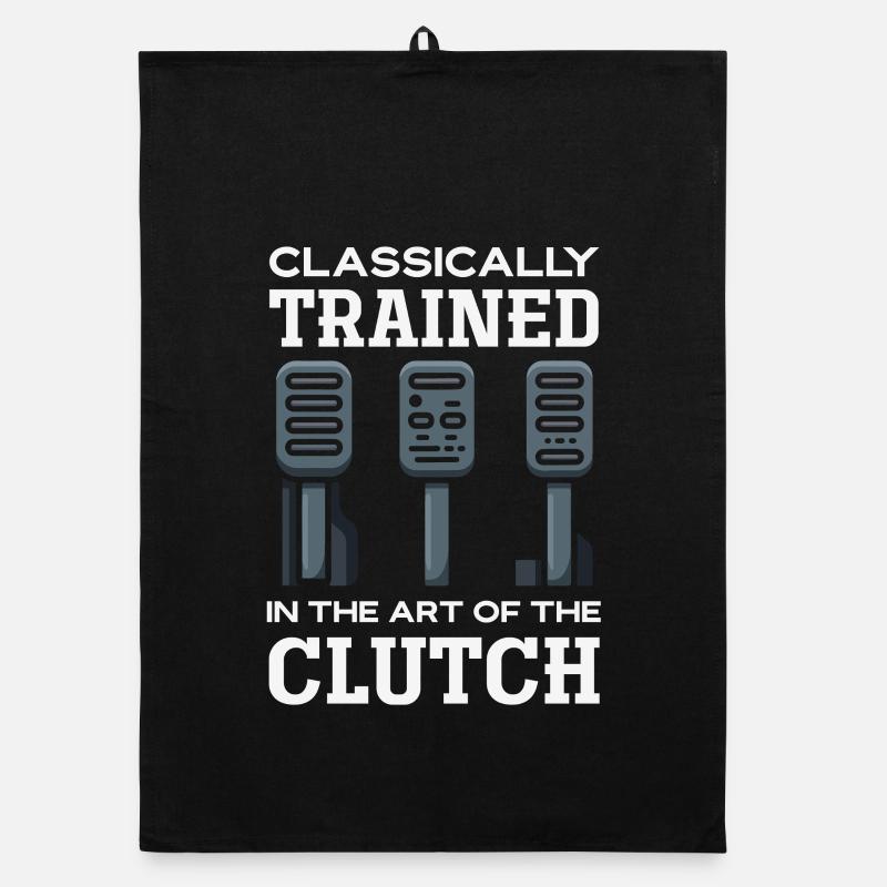 Manual car, classically trained Organic dish towel