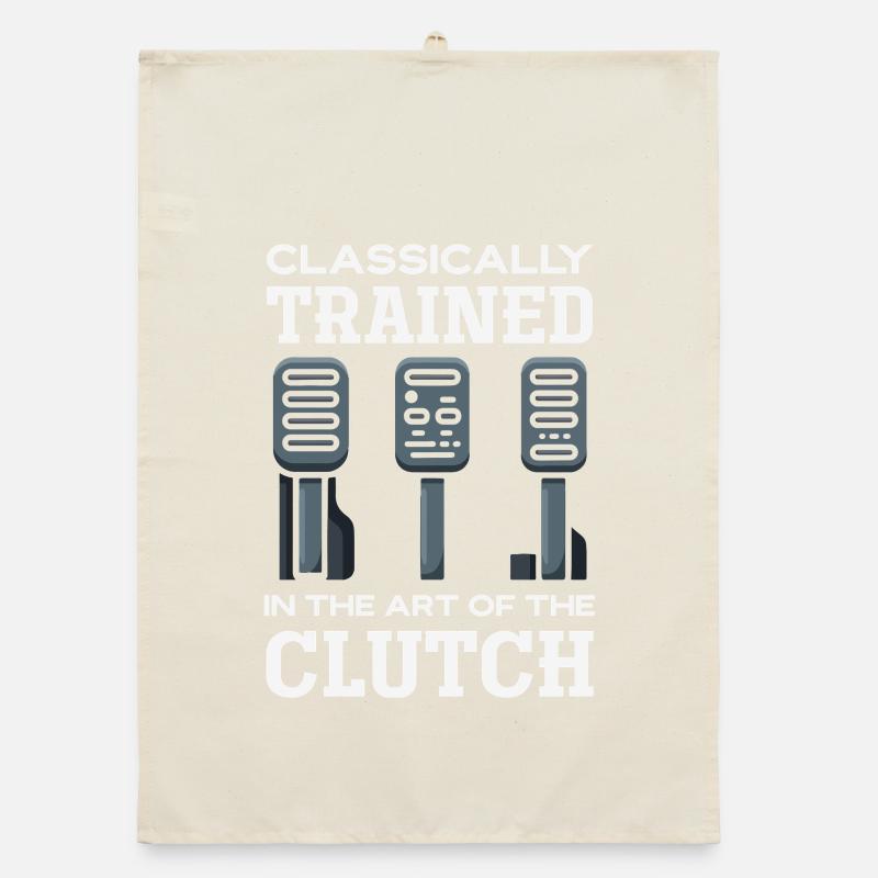 Manual car, classically trained Organic dish towel