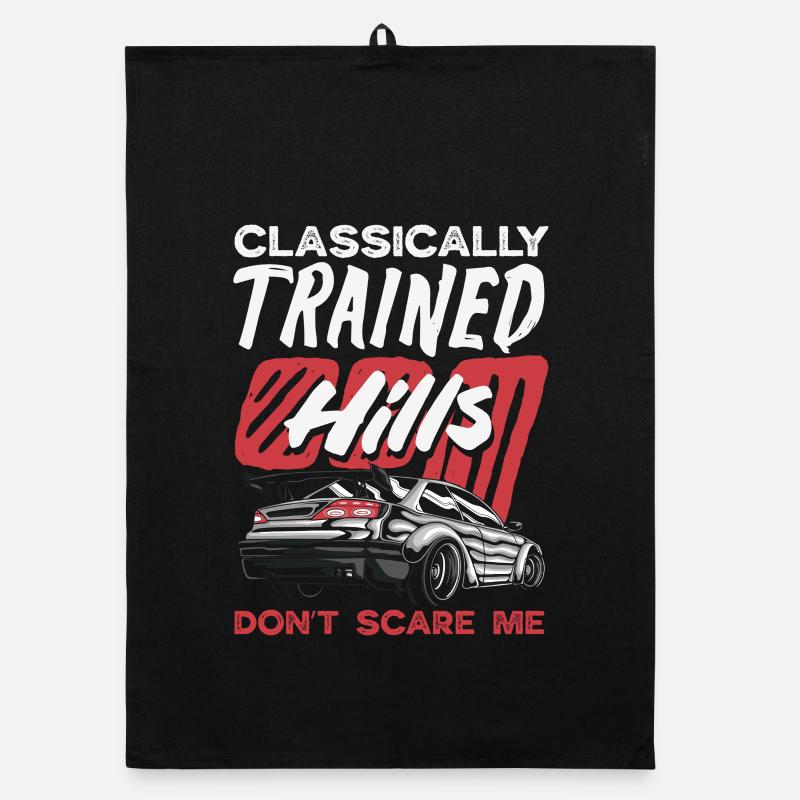 Manual car, classically trained Organic dish towel